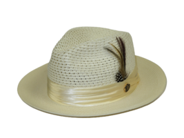 Men&#39;s Summer Spring Braid Straw Style Hat By Bruno Capelo Julian JU923 Ivory - £26.16 GBP