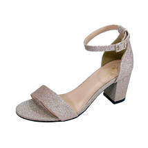  FLORAL Adele Wide Width Glitter Block Heel Ankle Strap Sandals  - £54.88 GBP