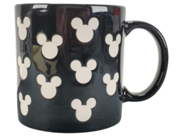 Disney Coffee Mug Cup Black &amp; White Mickey Mouse Silhouette Ears Logo 3.5” Tall - £12.15 GBP