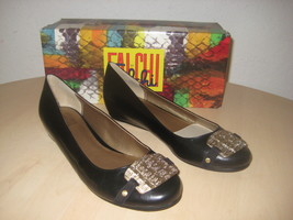 Falchi Shoes Size 6 M Womens New Daisy Black Leather Flats NWB - $1,317.92 MXN