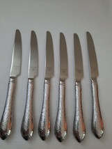 Reed &amp; Barton Hammered Antique Lot 6 Knives 9 3/4&quot; 18/8 Stainless Flatwa... - £35.48 GBP