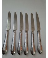Reed &amp; Barton Hammered Antique Lot 6 Knives 9 3/4&quot; 18/8 Stainless Flatwa... - £34.99 GBP
