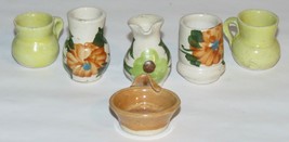 Six Vintage Miniature Porcelain Ceramic Vases, Floral - £11.83 GBP
