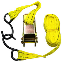 US SELLER ~ Ratchet Tie Down Cargo Strap 1&quot; inch x 13&#39; Ft with S Hook ~B... - £11.81 GBP