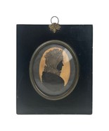 Antique Georgian Silhouette Cut Paper Hand Painted Woman In Bonnet 6&quot; Fr... - $254.86 CAD