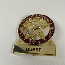 2014 HOUSTON LIVESTOCK SHOW &amp; RODEO GUEST NUMBERED PIN BADGE HLSR TEXAS - $20.03 CAD