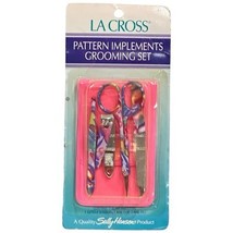 La Cross Sally Hansen Pattern Implements Grooming set 761D6 Pink Case Br... - $10.80