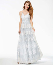 Say Yes to the Prom Junior Girls Embroidered Lace Gown, White/Pale Blue Size 5/6 - £130.67 GBP