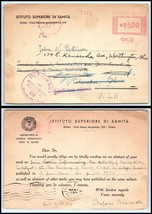 1951 ITALY Postal Card - Rome to Columbus, Ohio fwd Worthington, Ohio, Meter Q11 - £2.34 GBP
