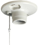 White Porcelain LAMPHOLDER Fixture with pull chain Medium Base LEVITON 2... - $28.33