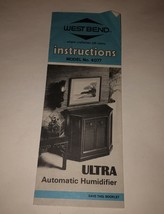 West Bend Automatic Humidifier Ultra Instruction Pamphlet - $5.78