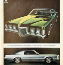 1969 Pontiac Grand Prix Advertisement Vintage Automobilia Wide Track DWW11B - $35.02 CAD