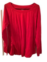 1pc Gilligan &amp; O&#39;Malley Women&#39;s Long Sleeve Pajama Shirt Round Neck Size L Red - £22.78 GBP