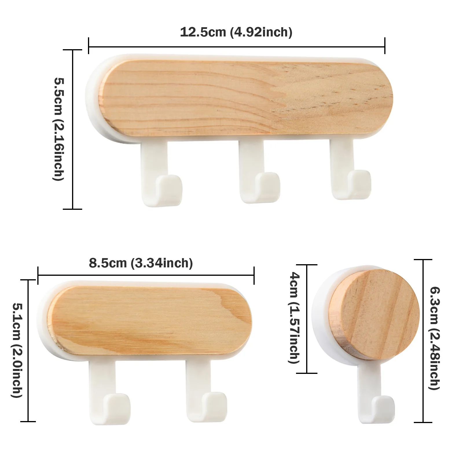 House Home 1Pc Decorative Wall Wood Hooks Coat Scarf Bag Hanger Kitchen Accessor - £19.98 GBP