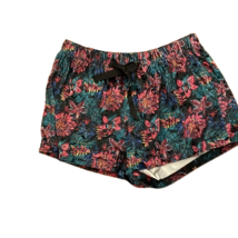 Tart Intimates Pajama Lounge Shorts Womens Medium Pink Teal Floral Velvet - £10.22 GBP