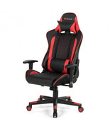 Massage Gaming Chair with Lumbar Support and Headrest-Red - Color: Red - £198.45 GBP