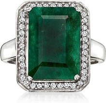 925 Sterling Silver Natural Certified 5.25 Ct Emerald Solitaire Ring For Beloved - £71.22 GBP