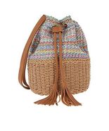 Carlos by Carlos Santana Women&#39;s Casual Straw &amp; Paper Bucket Bag Pastel ... - $23.87