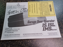 Genie Screw Drive Garage Door Opener Operator User Manual Only IS ISL IMS Series - £7.80 GBP