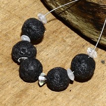 Lava Smooth Round Rainbow Moonstone Beads Briolette Natural Loose Gemstone - £4.03 GBP