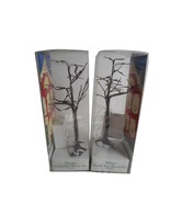 2 Vintage Dept 56 Village Frosted Bare Branch Tree with Lights 9&quot; Tall 1995 - $520.61 MXN