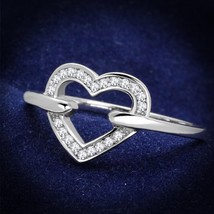 Hollow Heart Pave Simulated Diamond 925 Sterling Silver Engagement Ring 5-9 - £55.70 GBP