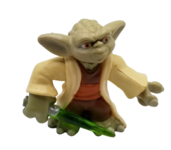 Star Wars Galactic Heroes Toy Yoda w/ Green Lightsaber  1.5" Figure 2011 Hasbro - $7.19