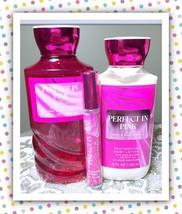 Bath &amp; Body Works PERFECT in PINK 10oz Shower Gel 8oz Body Lotion Perfum... - $37.68