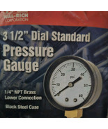 Lot Of 5 - WR Wal-Rich 1712802 Pressure Gauge 0-60 PSI 3.5&quot; Dial 1/4&quot; NP... - $14.35