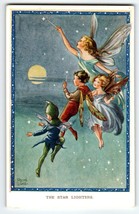 Fairies Postcard Sprites Star Lighters Moon Fantasy Rene Cloke Valentine &amp; Sons - £12.64 GBP