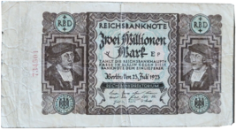 GERMANY 2 000 000 MARK REICHSBANKNOTE 1923 VERY RARE NO RESERVE - $18.46