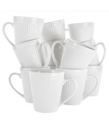 Elama Madeline 12 Piece Porcelain Mug Set in White - £71.55 GBP