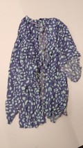 All Worthy Hunter McGrady Printed Open-Front Duster (Marlin, Size 5X) A396036 - $21.03