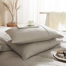 100% French Linen Pillowcase Stone Washed, Linen Pillow Shams Set Of 2 Queen Siz - £38.13 GBP