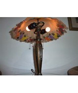 Vintage 22.5&quot; French Boudoir Brass artist signed reverse painted fruit l... - $6,652.21 MXN