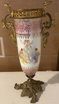 Vintage Porcelain &amp; Brass Urn/Vase No Lid - $494.99