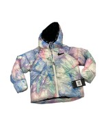 Nike Puffer Jacket Girls 6X Pastel Floral Tie Dye Black Fleece Lined Hoo... - €41,95 EUR