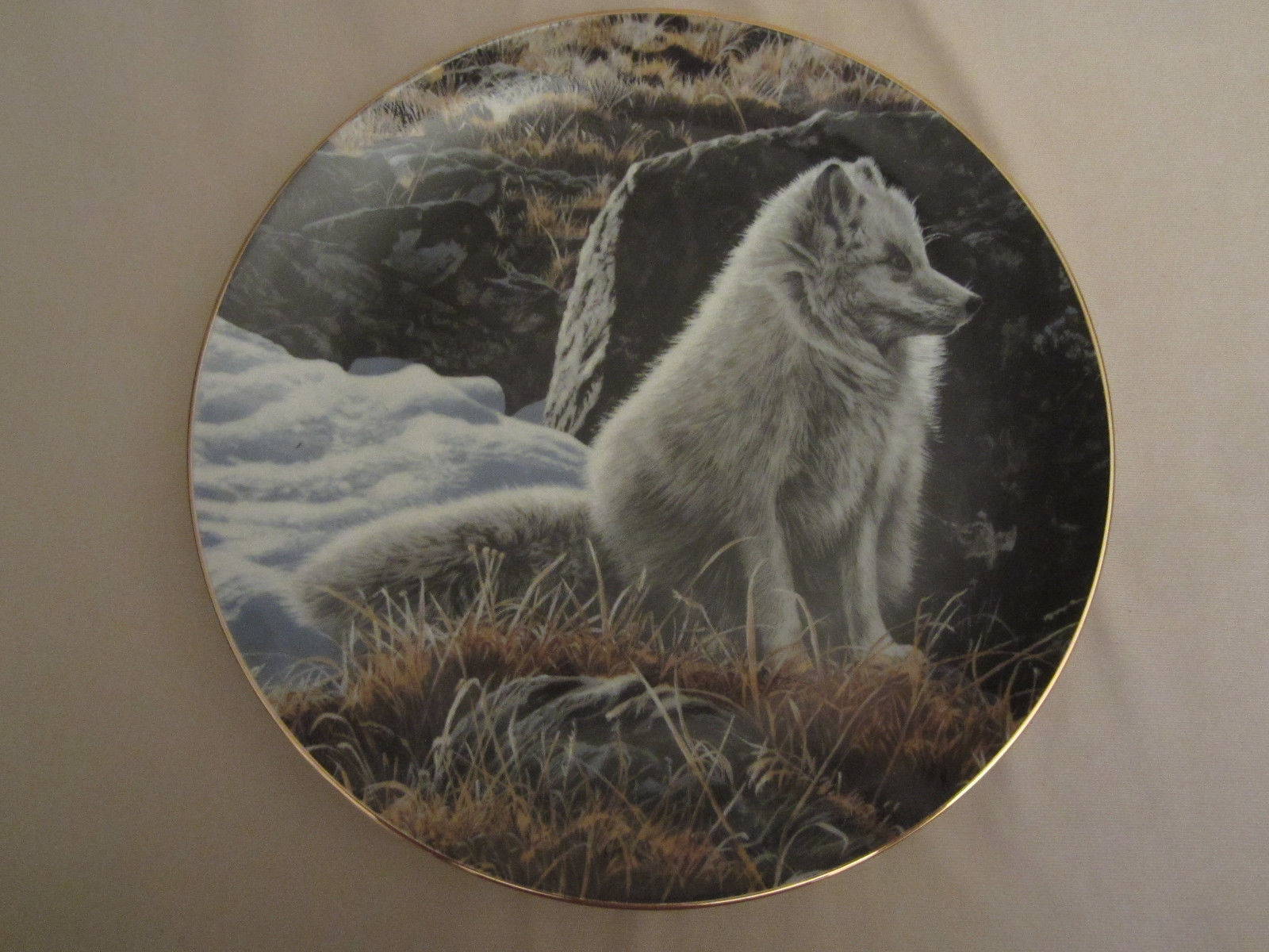 ARCTIC FOX Collector Plate NORTHERN MORNING Ron Parker NATURE'S QUIET MOMENTS - £31.33 GBP