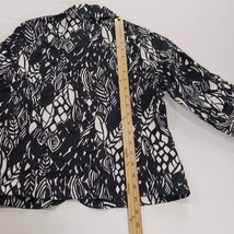 East 5th Petite Top Women's Black/White Floral Linen Blend Blouse Shirt Size PM image 6
