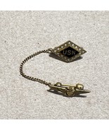 Vintage WWII Sweetheart Pin USN Chained With Wings Air Corp - $486.48 MXN