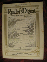 Readers Digest August 1938 Dorothy Canfield Pearl Buck Herbert Asbury - £5.41 GBP