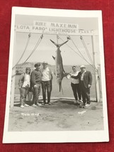 Vintage 1960&#39;s B&amp;W Postcard Mike Maxemin Mazatlan Mexico Blue Marlin Fish Catch - £10.73 GBP