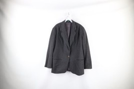 Vtg 90s J Crew Womens 12 Wool Cashmere Button Sport Coat Suit Jacket Blazer Gray - £55.35 GBP