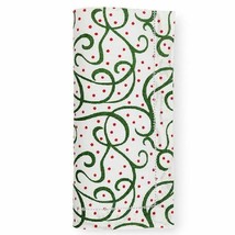 Sferra Holiday Cocktail Napkin Set of 4 Green Red Swirl Christmas Frolic NEW - £16.78 GBP