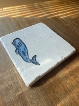 Lace, Grace, and Peonies Marble whale coaster - set of 2 - $15.48