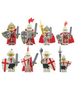 Medieval Castle Red Cross Knights 8pcs Assortment Minifigure Building Bl... - £12.50 GBP