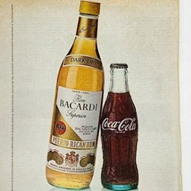 Vintage Coke Bacardi Magazine Print Ad Coca-Cola Advertisement Love At First Sip - £5.23 GBP