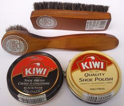 KIWI BLACK NEUTRAL SHOE POLISH CREAM, SHINE BRUSH  &amp; DAUBER KIT , SELECT... - €8,58 EUR+