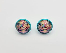 Turquoise Tropical Island Margaritaville Push-back Stud Earrings - £9.65 GBP