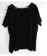 7 Wonders Black Sequined Ruffled Blouse Plus Size 3X - $27.79 CAD